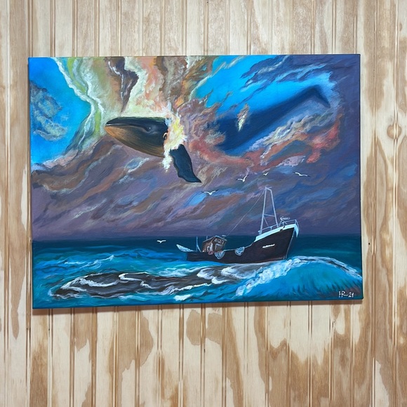 Surrealist painting "Breath of a dream" by Hanа - Picture 11 of 11